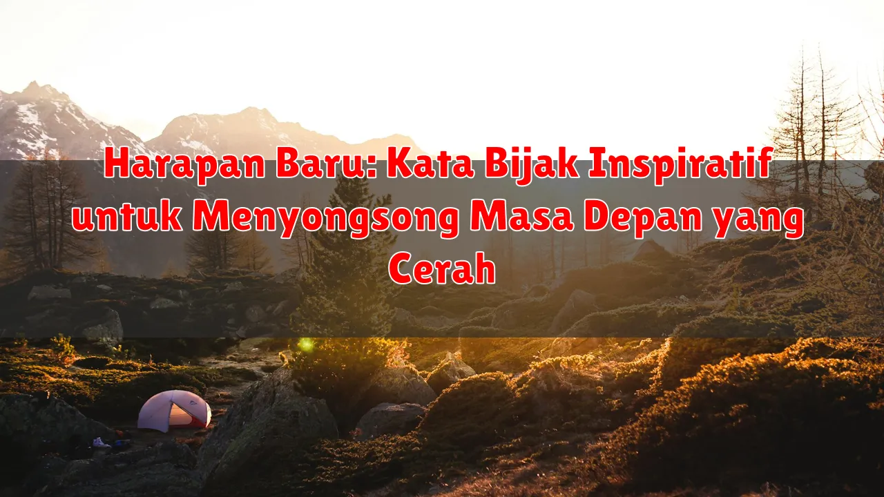 Harapan Baru: Kata Bijak Inspiratif untuk Menyongsong Masa Depan yang Cerah