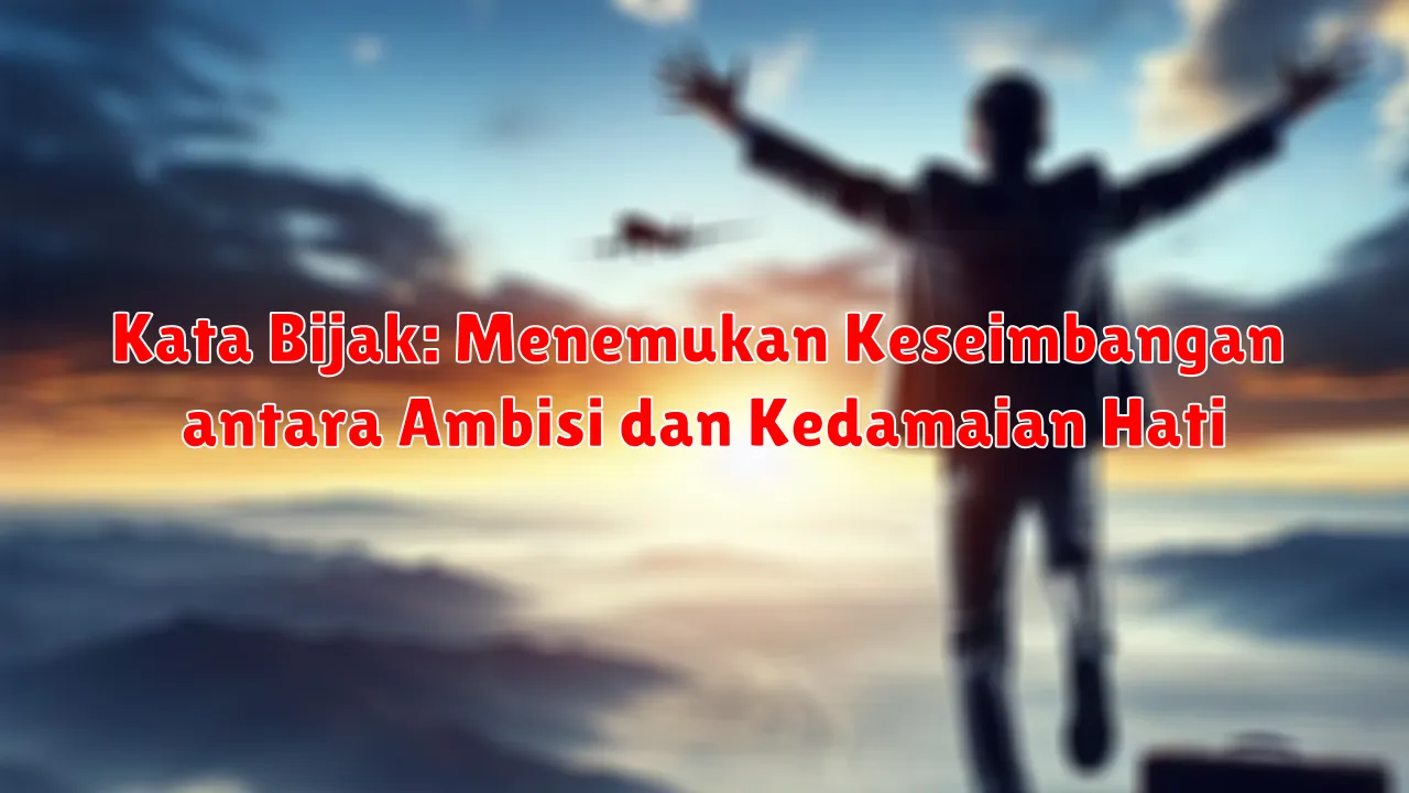 Kata Bijak: Menemukan Keseimbangan antara Ambisi dan Kedamaian Hati