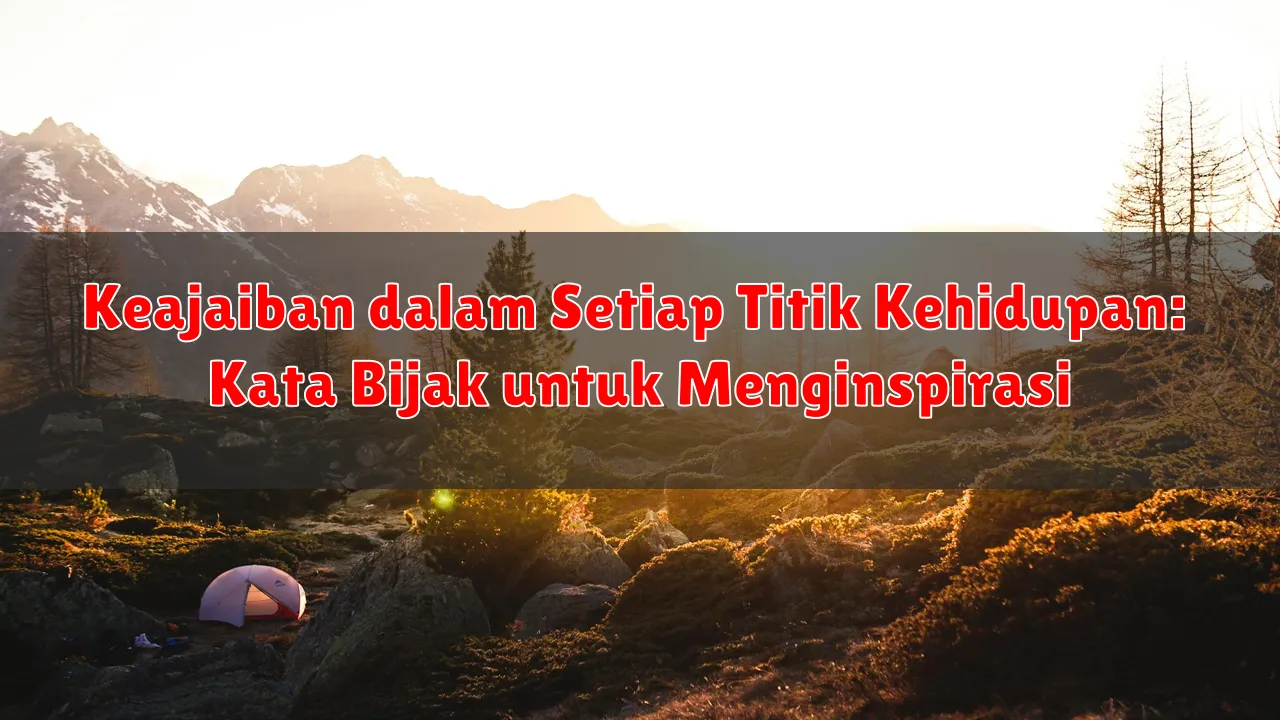 Keajaiban dalam Setiap Titik Kehidupan: Kata Bijak untuk Menginspirasi
