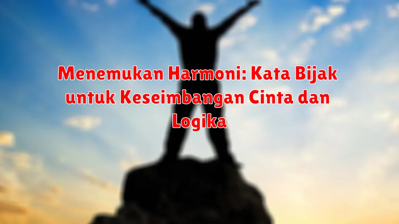 Menemukan Harmoni: Kata Bijak untuk Keseimbangan Cinta dan Logika