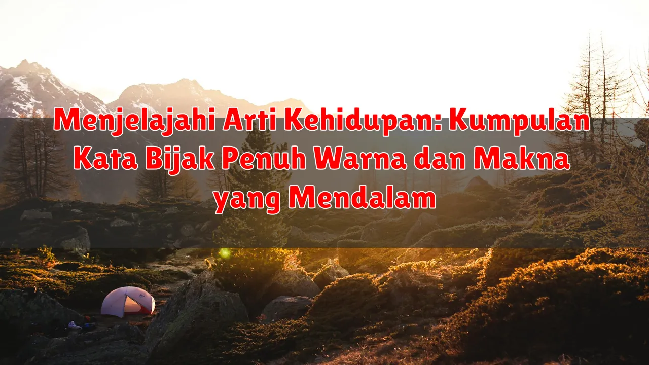 Menjelajahi Arti Kehidupan: Kumpulan Kata Bijak Penuh Warna dan Makna yang Mendalam